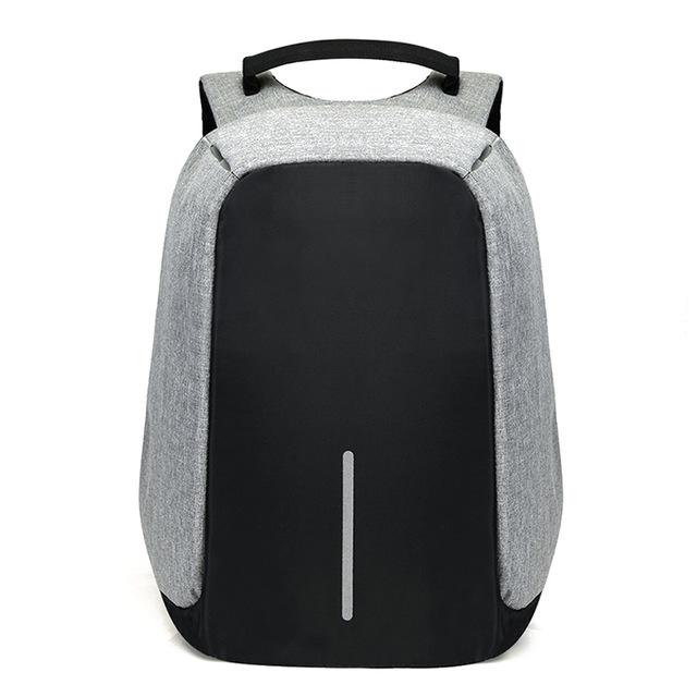 Stylischer Anti-Diebstahl-Rucksack Schwarz, USB-Ladefunktion, Laptop- & Organizer-Fächer, wasserdicht.