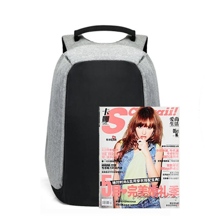 Sicherer Pendler-Rucksack Grau mit Diebstahlschutz, USB-Port & Laptopfach; ideal für Uni & Arbeit.