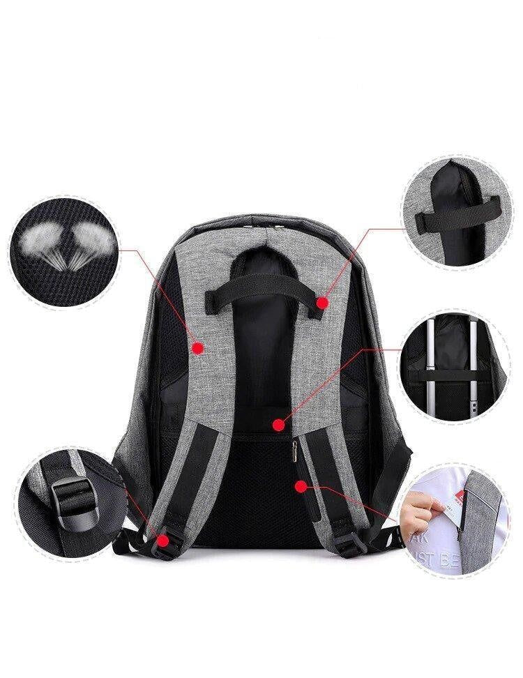 Vielseitiger Laptoprucksack, anti-diebstahl, mit gepolstertem Fach; perfekt für sicheren Transport.