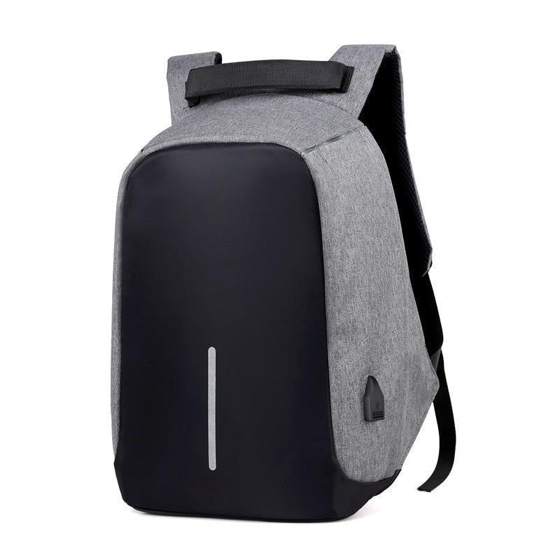 Sicherer Pendler Rucksack, anti-diebstahl, mit versteckten Reißverschlüssen, Laptopfach & USB-Anschluss.