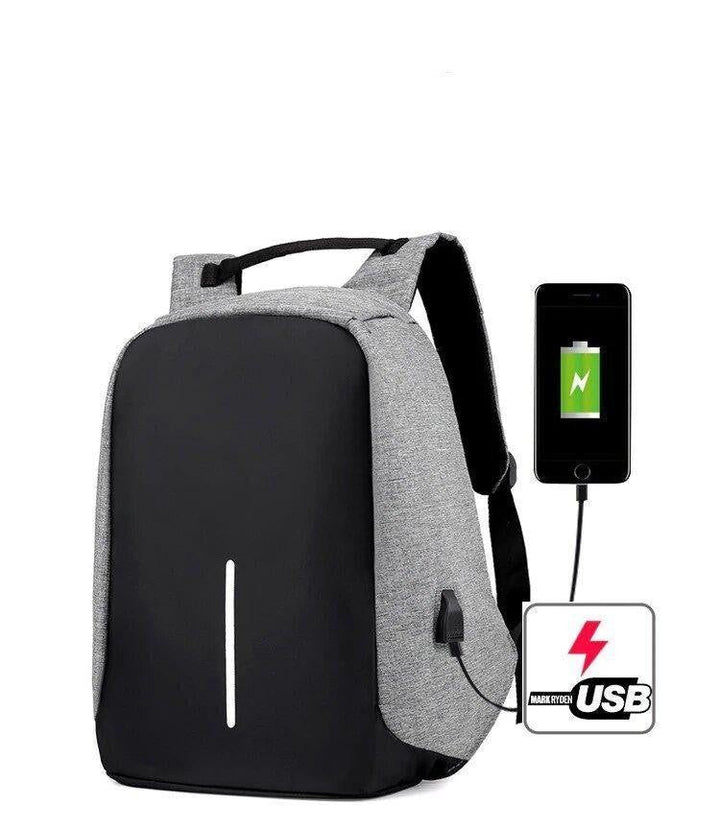 Innovativer Anti-Diebstahl Rucksack mit externem USB-Port, wasserdicht; für Technikliebhaber.