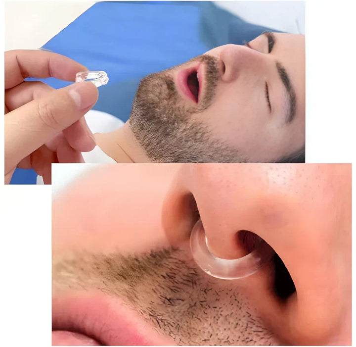 Unisex Anti-Schnarch-Nasenclip SilentBreathe für ruhigen Schlaf und verbesserte Atmung, aus weichem Silikon.