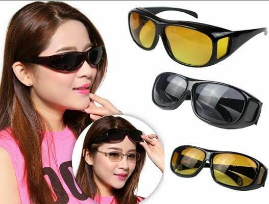 NightGuard Überbrille, antireflektierend, UV-Schutz, polarisiert, sicheres Autofahren bei Dunkelheit & Nebel.