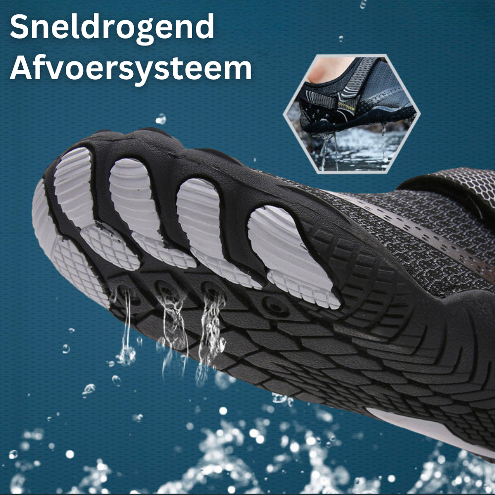 Orthopädische AquaFlex Wasserschuhe unisex. Unterstützt Füße beim Schwimmen, Surfen, Wandern & Outdoor. Schnelltrocknend.