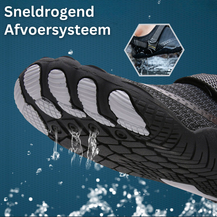 Orthopädische AquaFlex Wasserschuhe unisex. Unterstützt Füße beim Schwimmen, Surfen, Wandern & Outdoor. Schnelltrocknend.