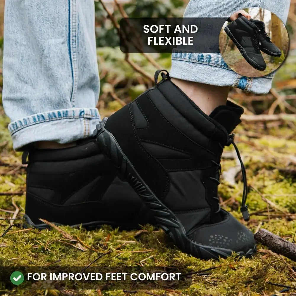 Minimalistischer Unisex Barfußschuh Bailey im Chelsea-Stil mit Schnellverschluss. Ideal für Alltag & Outdoor.