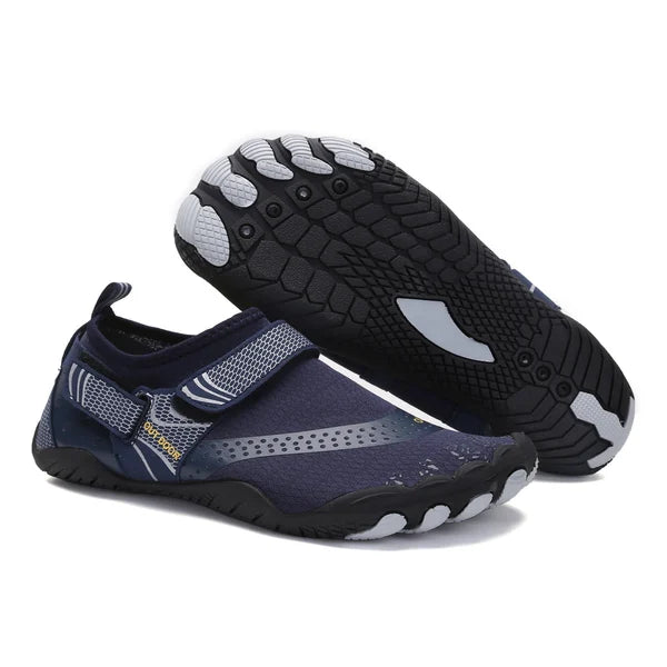 Unisex Barfuß-Wasserschuhe, schwarz, für Strand & Outdoor. Leichte Aqua-Schuhe mit orthopädischem Komfort.