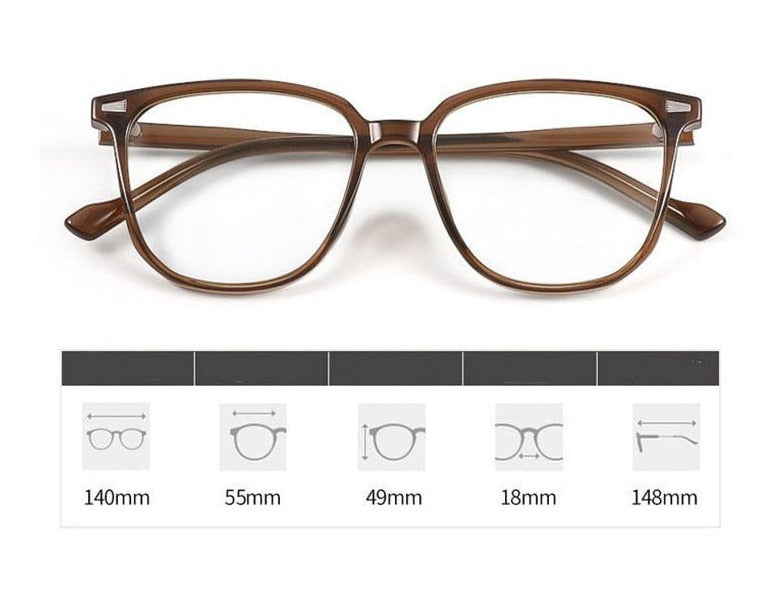 Stilvolle Unisex-Brille mit Sehstärke und Blaulichtfilter. Ideal für Bildschirmarbeit und digitalen Alltag.
