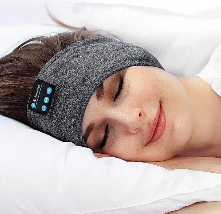 Unisex Bluetooth-Schlafkopfhörer als bequemes Stirnband für ruhigen & erholsamen Schlaf. Grau.