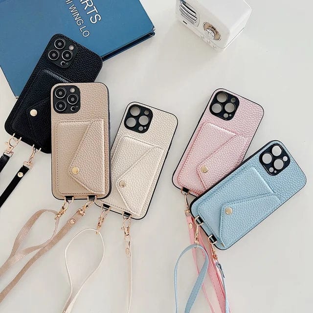 Stilvolle Crossbody Smartphone-Hülle, freihändig und organisiert für den aktiven Alltag.