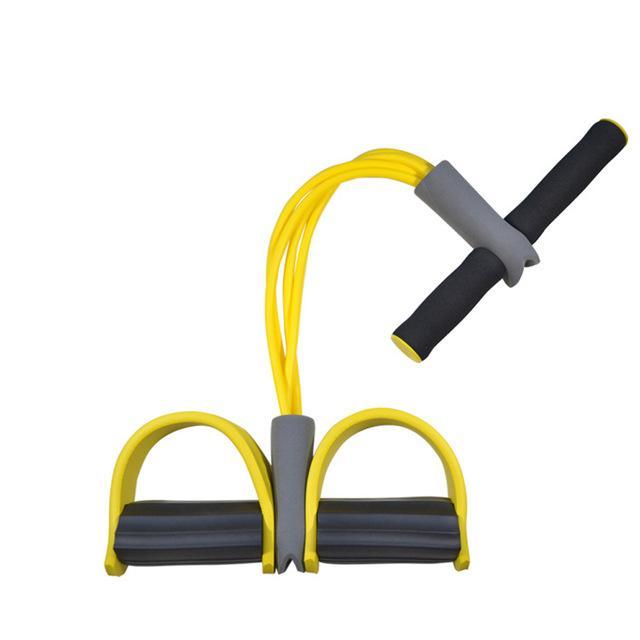 Unisex elastisches Zugseil mit Fußschlaufen. Widerstandsband für Sit-ups, Arm- & Beintraining zu Hause.