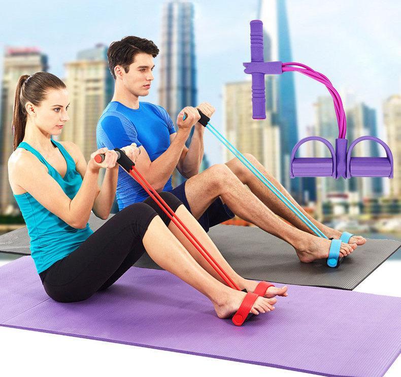 Kompaktes Fitness-Zugseil für effektives Heimtraining. Elastisches Widerstandsband für Sportübungen.