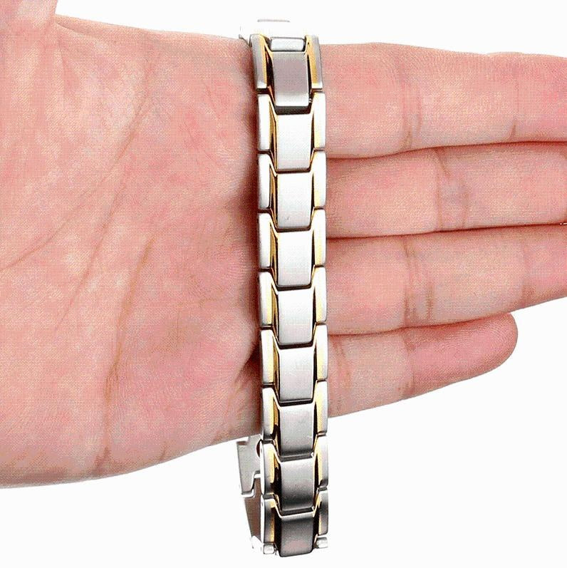 Therapiearmband unisex: Neodym-Magnete & Germanium fördern Energie, Schmerzlinderung & Stressabbau.