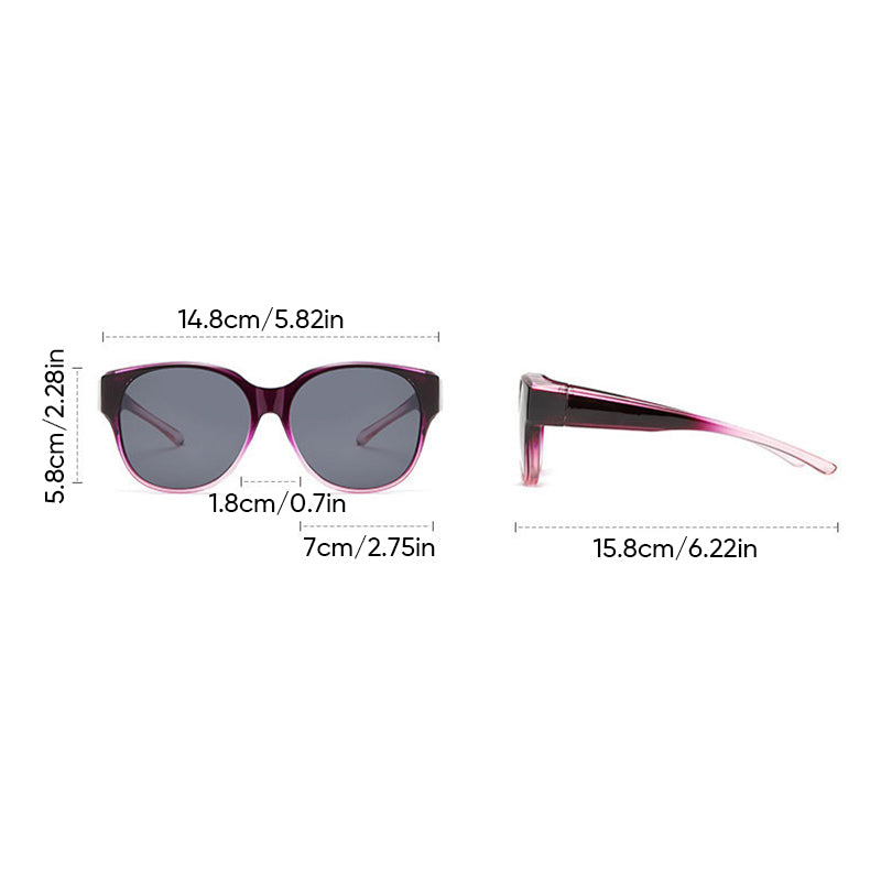 Unisex Fit Over Sonnenbrille. Praktische Überbrille mit UV400 Schutz und polarisierten Gläsern. Für alle.