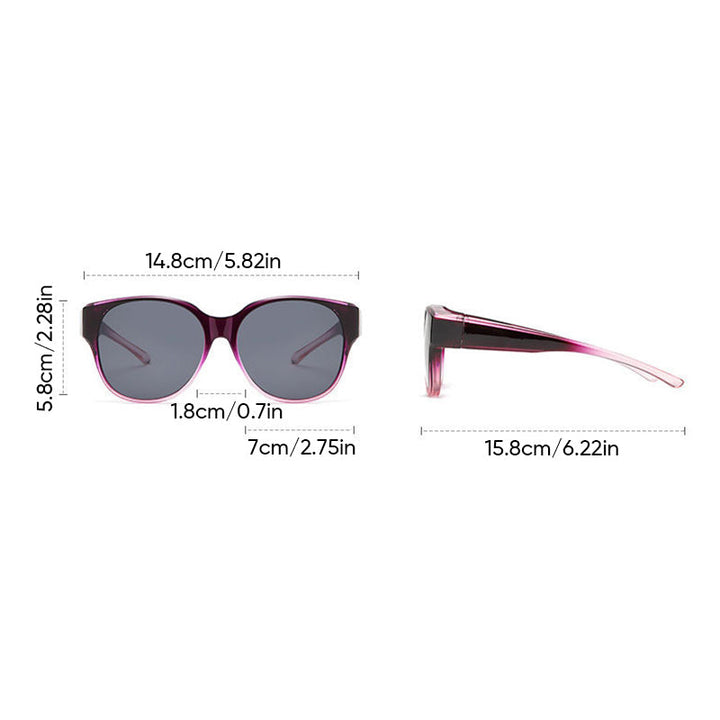 Unisex Fit Over Sonnenbrille. Praktische Überbrille mit UV400 Schutz und polarisierten Gläsern. Für alle.
