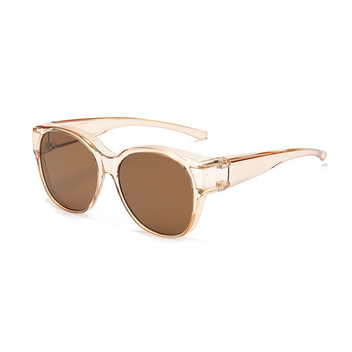 Fit Over Sonnenbrille passend über Korrekturbrille getragen. UV400 Schutz & polarisierte Gläser.