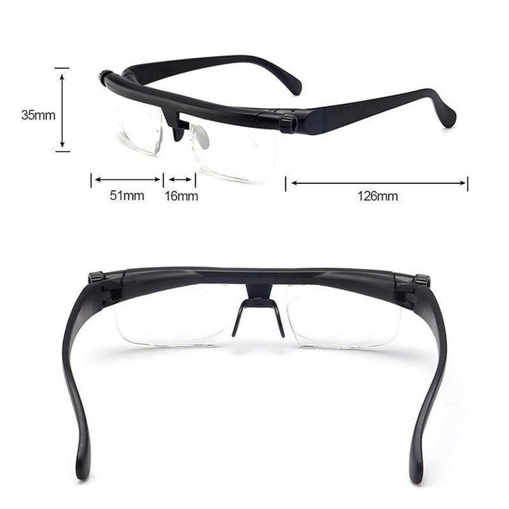 Praktische Alltags-Lesebrille mit einstellbarer Zoom-Linse. Ermöglicht scharfes Sehen bei verschiedenen Aktivitäten.