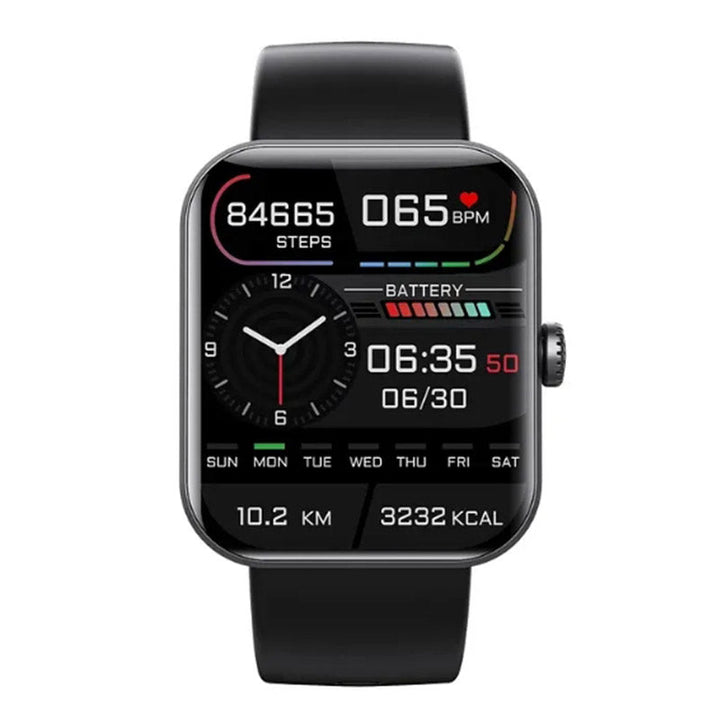 Schwarze Unisex GlucoWatch, die Diabetes-Management mit umfassendem Fitness-Tracking verbindet.