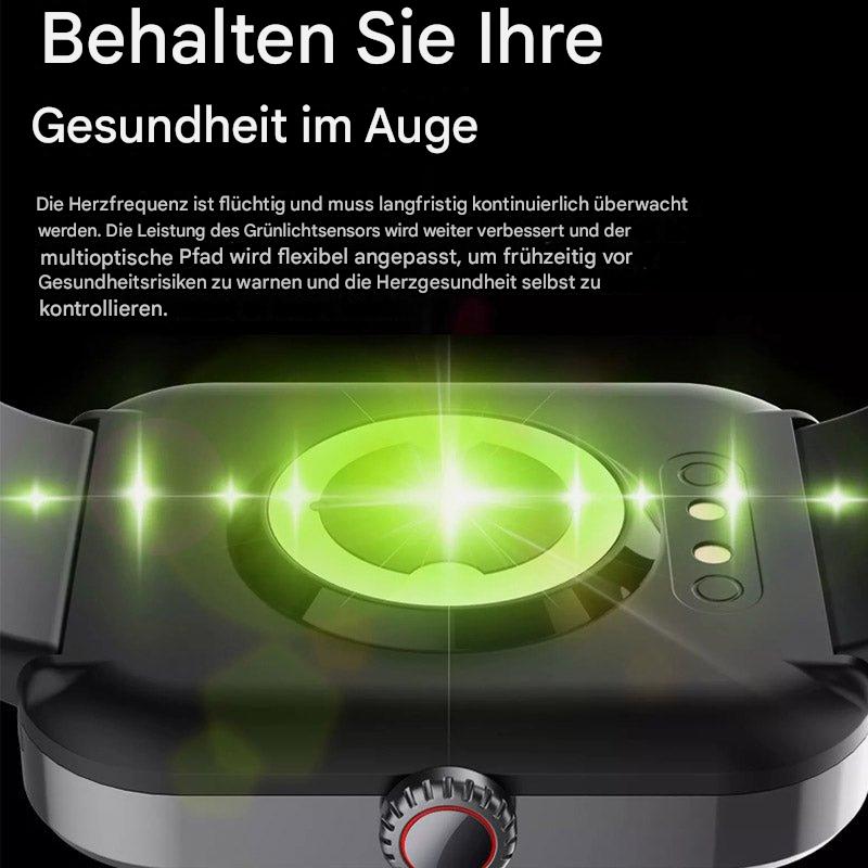 Smarte Gesundheitsuhr GlucoWatch: Blutzucker, HF, BP, Schlaf- & Aktivitäts-Tracker.