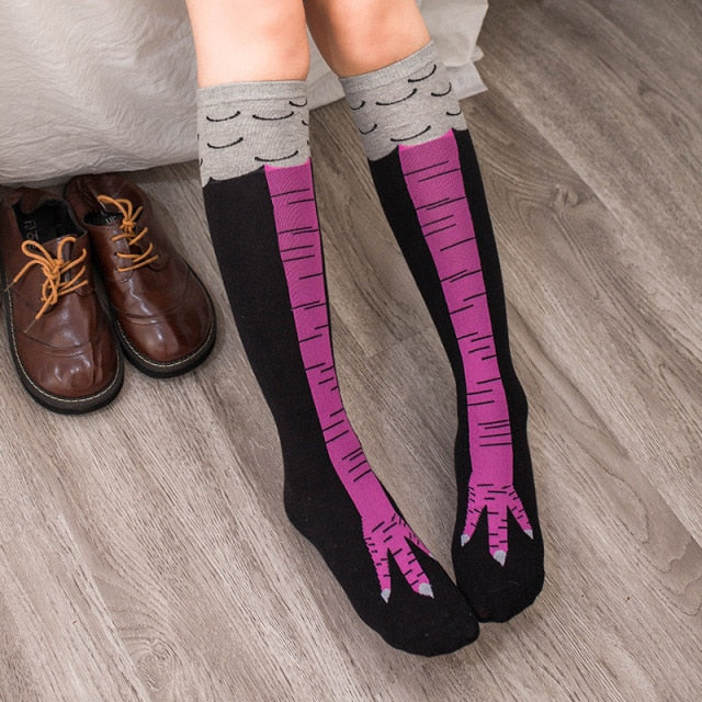 Vielseitige Hühnerschenkel Socken: Lustige Alltagssocken, Faschingszubehör & witziges Gag Geschenk. Unisex.