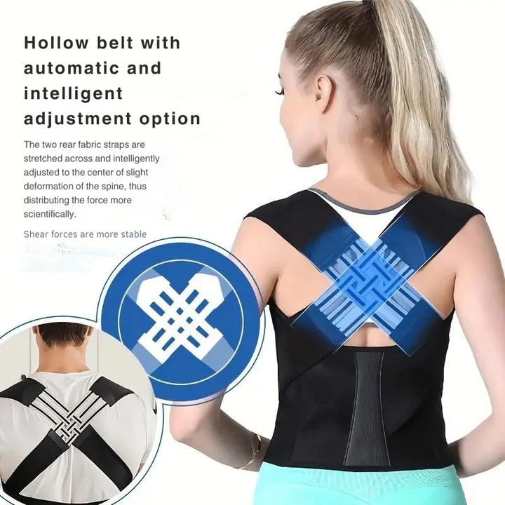 Ergonomischer Unisex Haltungskorrektor am Arbeitsplatz. Fördert gesunde, aufrechte Sitzhaltung und lindert Rückenschmerzen.
