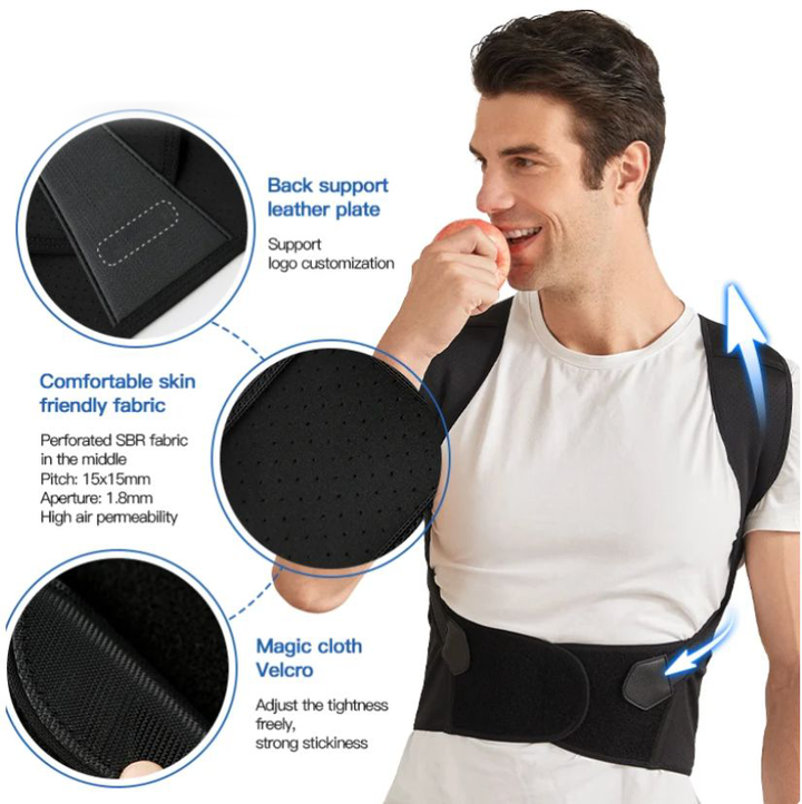 Ergonomischer Haltungsgurt zur Linderung von Rücken- & Nackenschmerzen. Fördert eine aufrechte Haltung effektiv.