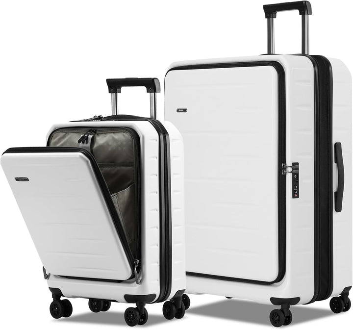 Kompakter Unisex-Hartschalenkoffer, erweiterbar, mit Frontfach & TSA-Zahlenschloss.