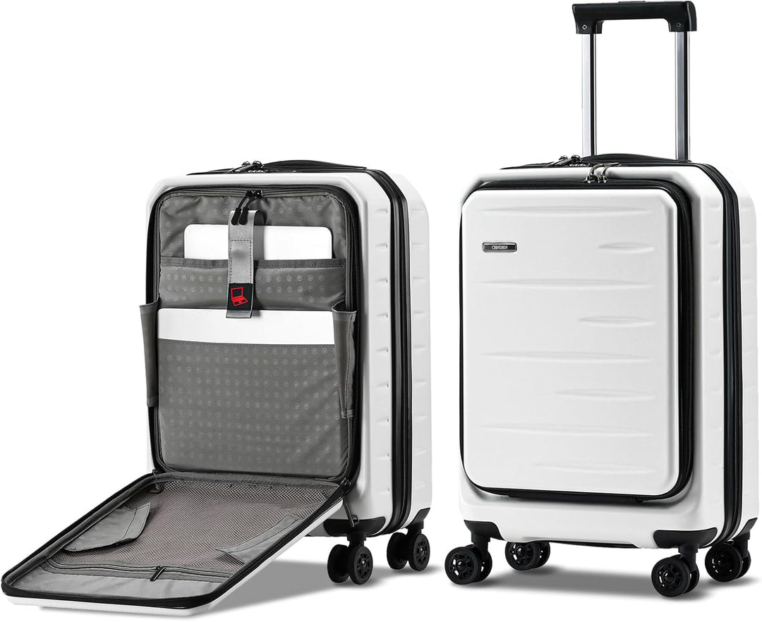 Kompaktes Reisegepäck: Unisex Hartschalenkoffer, erweiterbar, mit Frontfach & TSA-Schloss.