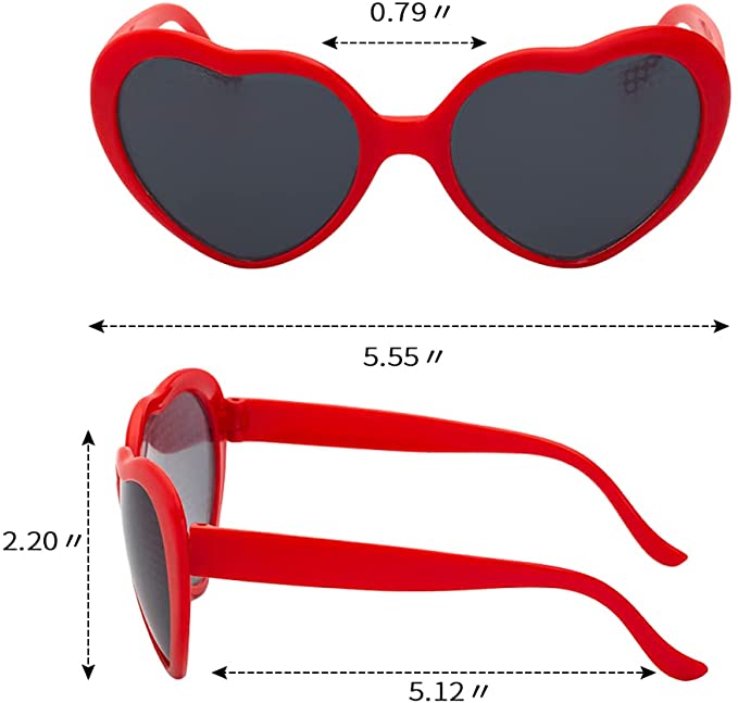 Stylische Herzform Brille mit speziellem Lichteffekt, ein cooles Unisex Geschenk für Events.