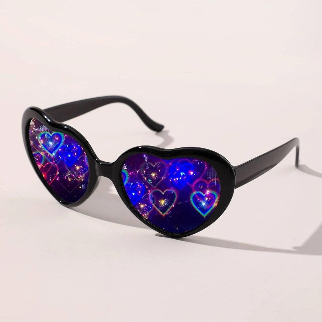 Magische Effektbrille in Herzform, verwandelt Lichter in Herzen – das Party Accessoire.