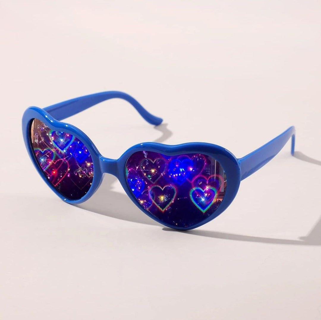 Partybrille mit Herz Effekt für Festivals, die Lichter in Herzen verwandelt – unisex & stylisch.