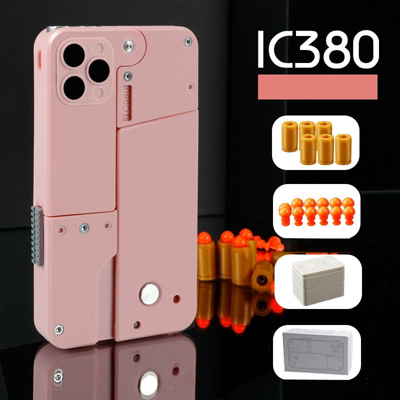 Unisex Spielzeugpistole: iPhone-Design, Soft-Kugeln; witziges Gadget für sichere Action & kreative Streiche.