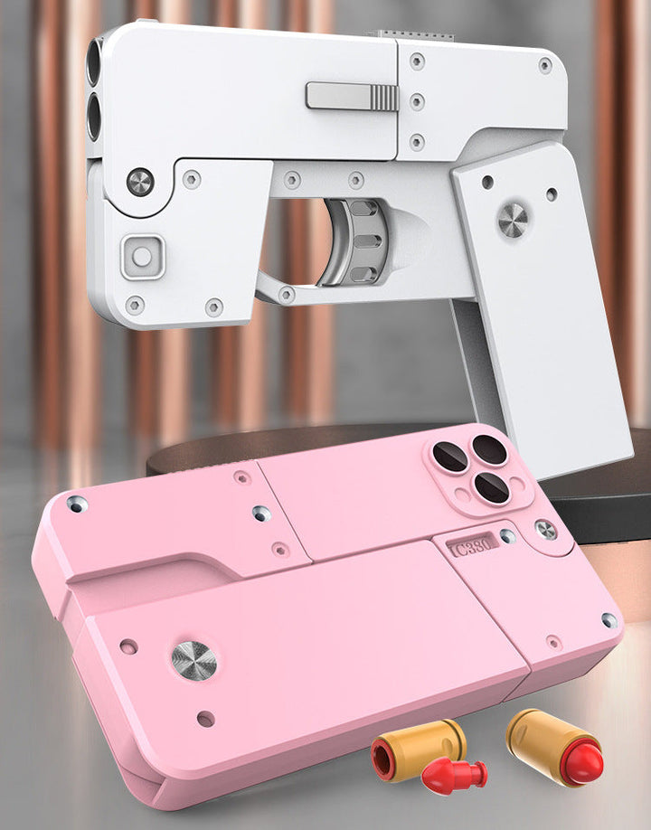 Action-Spielzeug: iPhone-Design Spielzeugpistole mit Soft-Kugeln; ein witziges Geschenk für alle Altersgruppen.