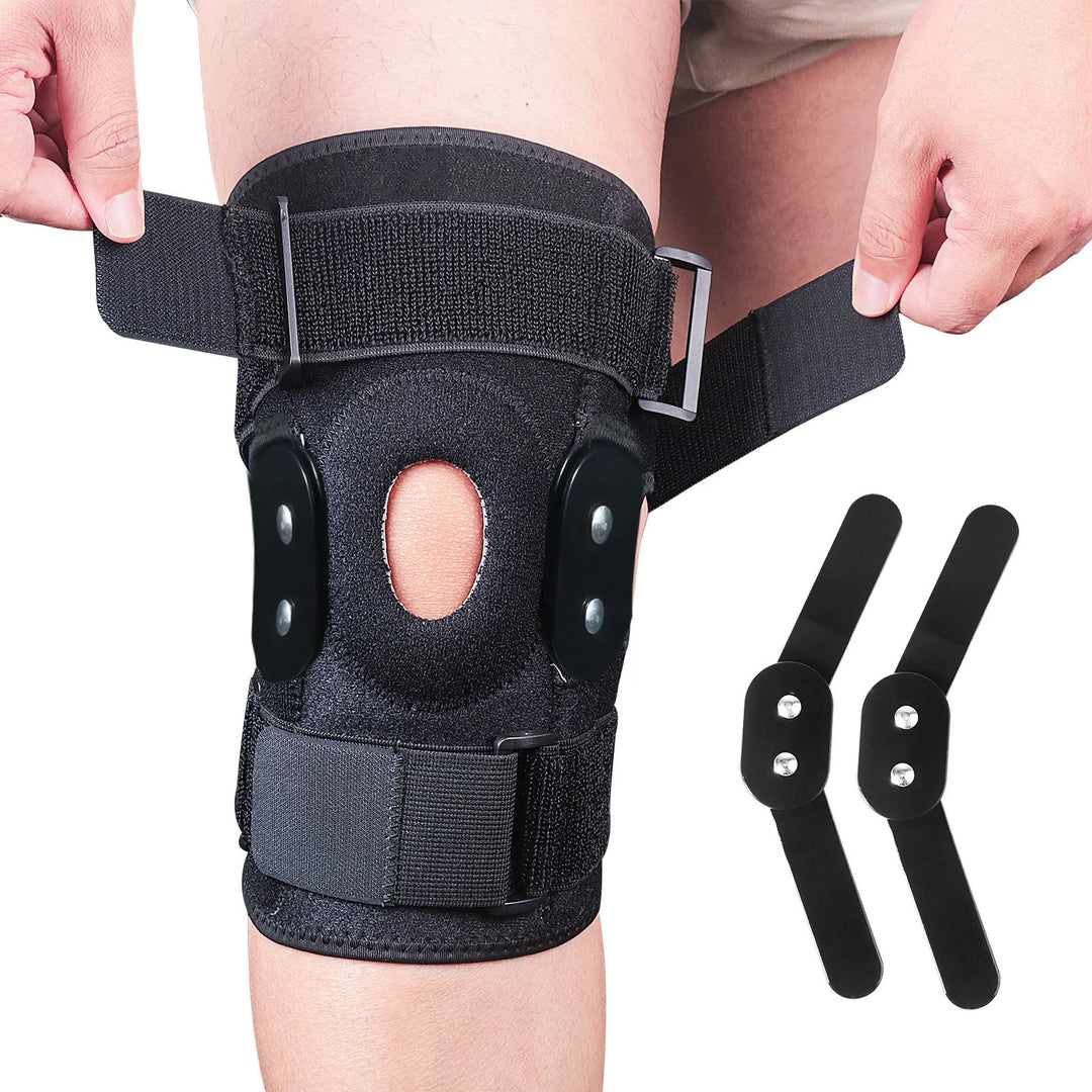 Unisex Kniebandage mit Scharnier aus Neopren für Stabilität & Gelenkstütze bei Sport & Rehabilitation.