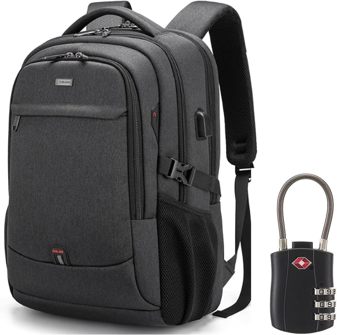 Unisex Laptoprucksack wasserdicht mit USB-Ladeanschluss für Reisen und Alltag.