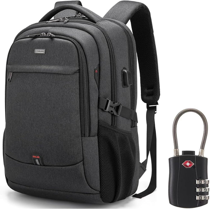 Unisex Laptoprucksack wasserdicht mit USB-Ladeanschluss für Reisen und Alltag.