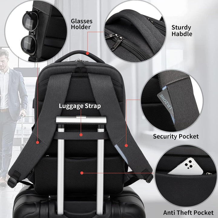 Wasserdichter Reiserucksack unisex mit Laptopfach, USB-Port & viel Platz.