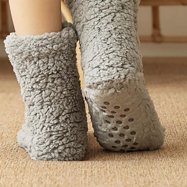 Gemütliche Unisex Llama & Alpaka Winter-Wollsocken mit rutschfester Unterseite, ideal für kalte Tage.