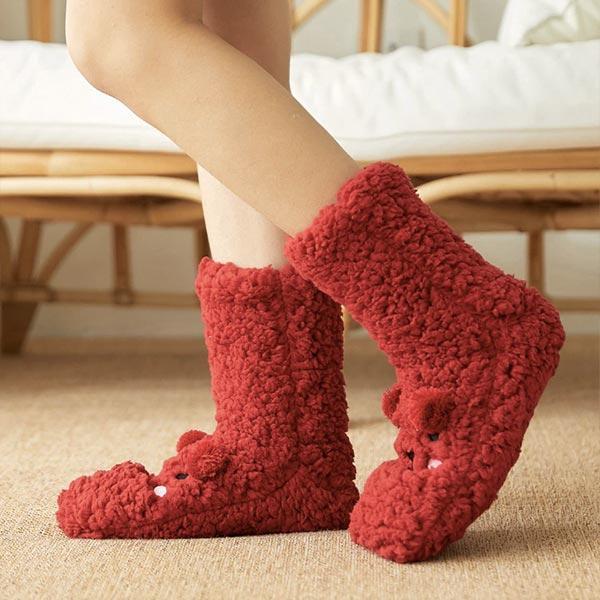 Hochwertige Alpaka-Wollsocken in verschiedenen Farben, mit starkem Anti-Rutsch-Profil für sicheren Halt.
