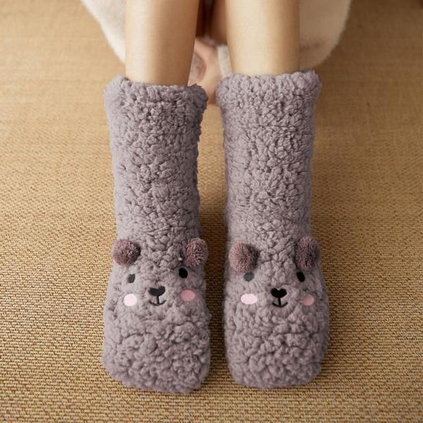Handgefertigte Llama-Alpaka-Wollsocken mit Anti-Rutsch, perfekt für entspannte Stunden auf dem Sofa.