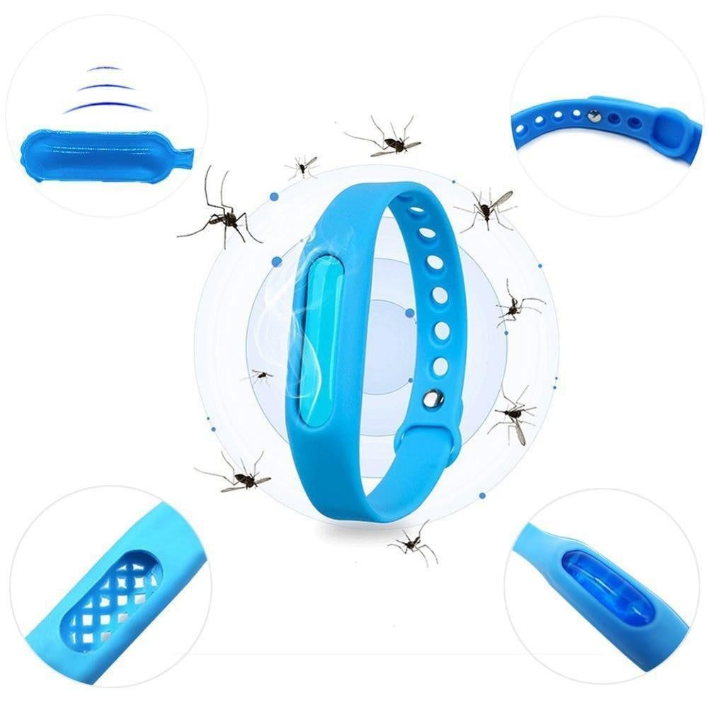 Flexibles Silikon Mückenarmband, wiederverwendbar & wasserfest, perfekt für Urlaub & Garten.