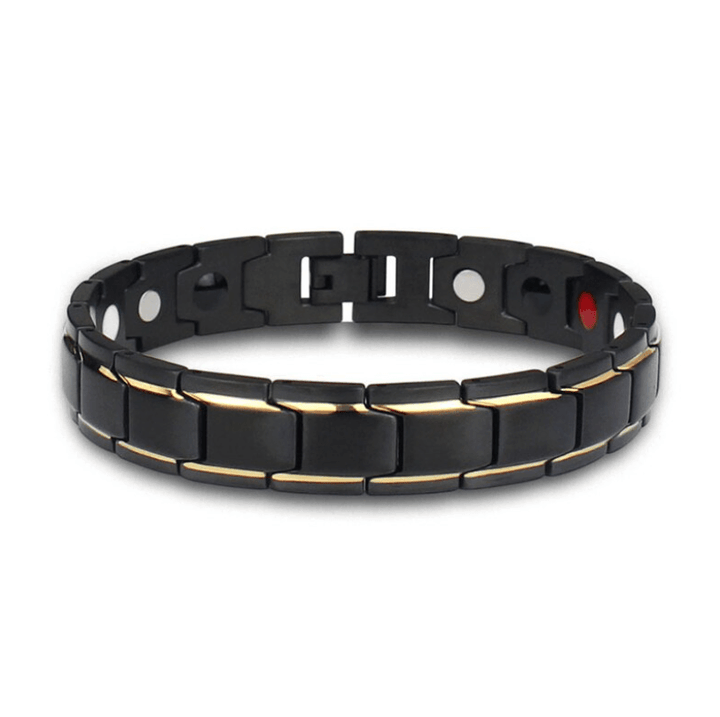 Modisches Edelstahl-Magnetarmband für Herren und Damen, fördert Gesundheit und allgemeines Wohlbefinden.