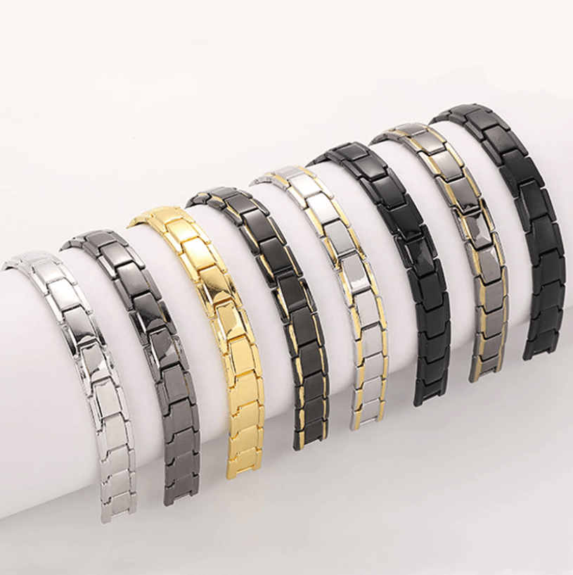 Unisex Energiearmband aus hochwertigem Edelstahl mit Magneten für ganzheitliche Gesundheit und Balance.