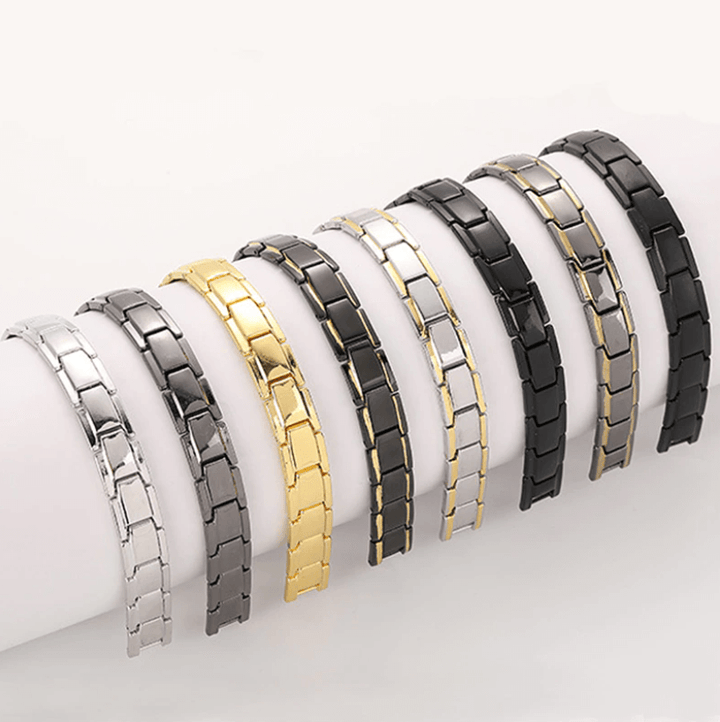 Unisex Energiearmband aus hochwertigem Edelstahl mit Magneten für ganzheitliche Gesundheit und Balance.