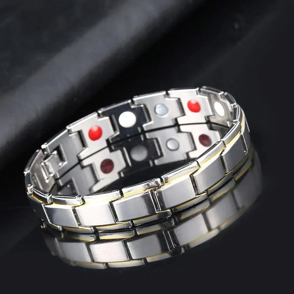 Glänzendes Unisex Magnetarmband. Schmuck Accessoire für Wohlbefinden, Energie & Durchblutung.