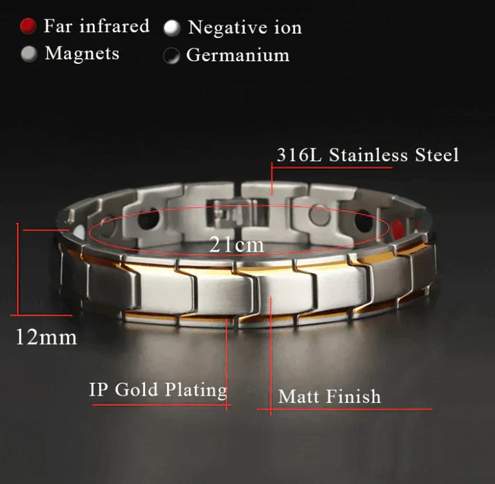 Magnetisches Therapie-Armband als Lifestyle-Accessoire. Fördert Gesundheit, Schmerzlinderung & Wohlbefinden.