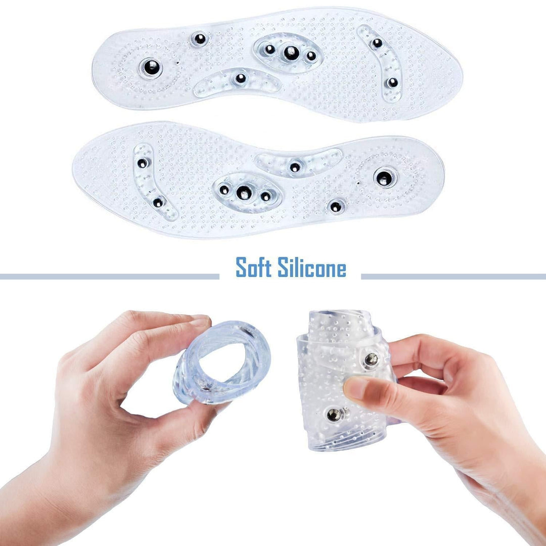 Flexible Magnet-Einlegesohlen für Schuhe, bieten Schmerzlinderung und Unterstützung der Fußgesundheit.