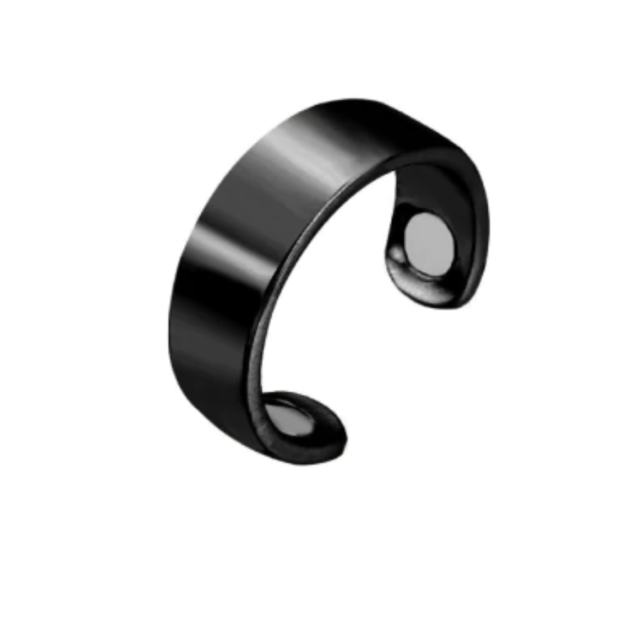 Eleganter Metall-Magnetring, unisex, als modisches Accessoire und Therapiering. Verstellbares Design.