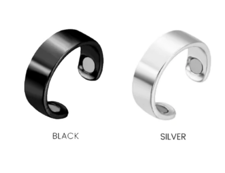 Unisex Therapiering am Finger, magnetisch und verstellbar, stilvoller Schmuck für Wohlbefinden im Alltag.