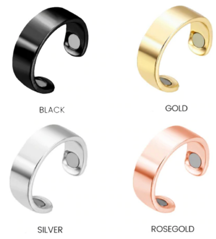 Modischer Magnetring, unisex, als verstellbarer Therapiering und stilvolles Accessoire. Fördert das Wohlbefinden.